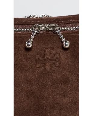 Tory Burch マシュマロ スエード 小型 サッチェル ダークココア ワンサイズ - サムネイル5
