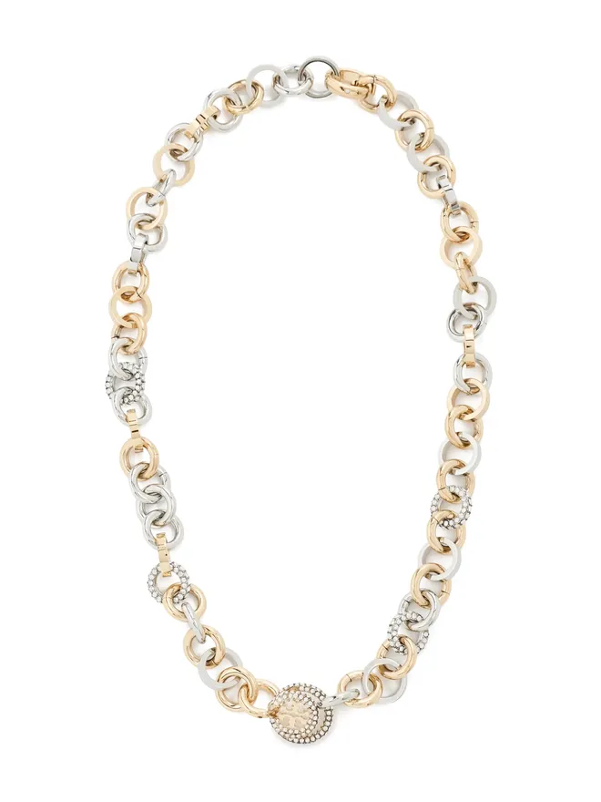 Tory Burch Tory Burch アイコン ミックス パヴェ チェーン ネックレスの商品画像
