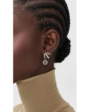 Tory Burch アイコン パヴェ トリプルフープ イヤリング ゴールド/シルバー/クリスタル - サムネイル3