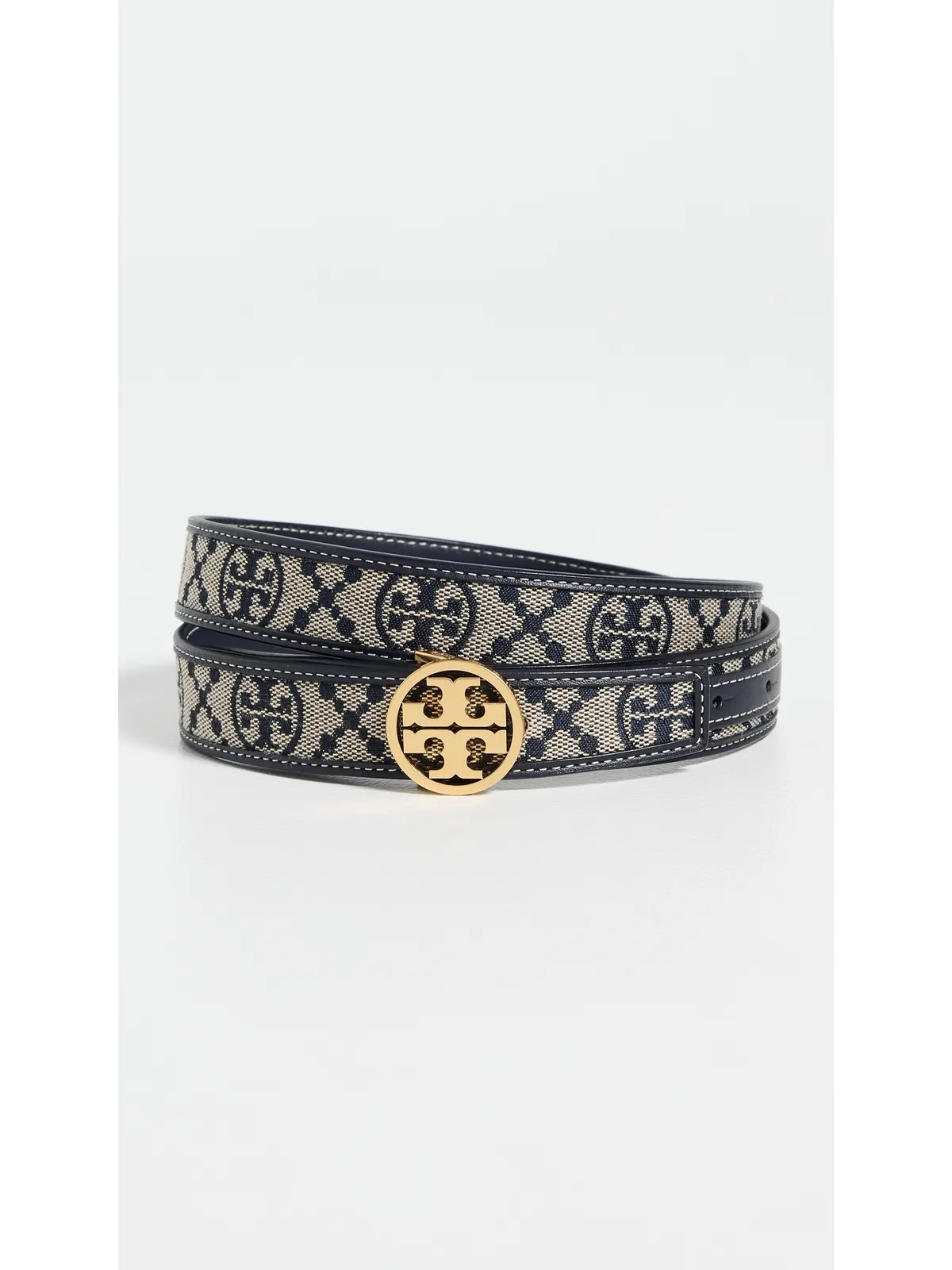 Tory Burch モノグラム ミラー ベルト ネイビー - 画像2