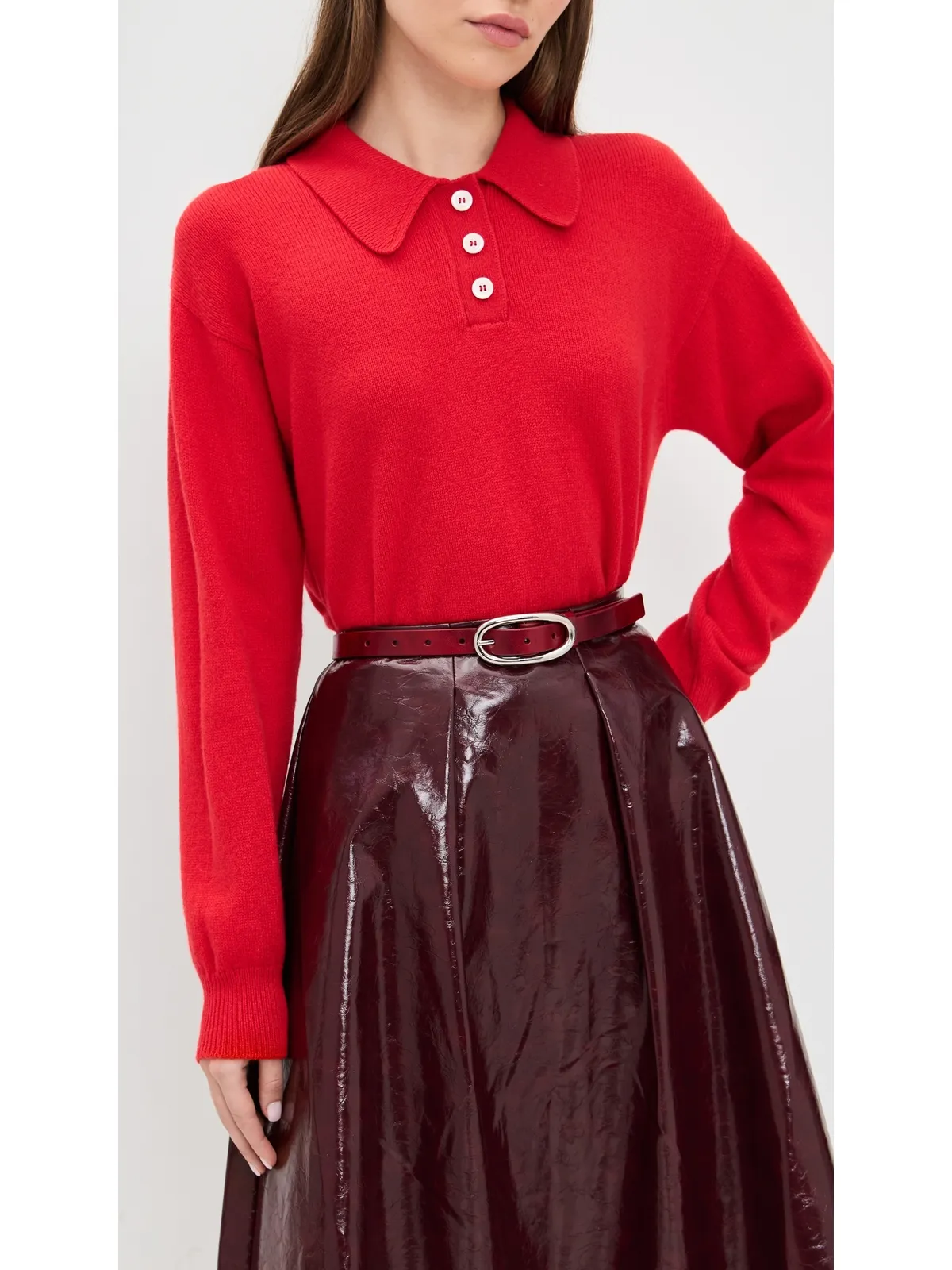 Tory Burch パンチングデザインの大きめバックル ベルト Bricklane - 画像3