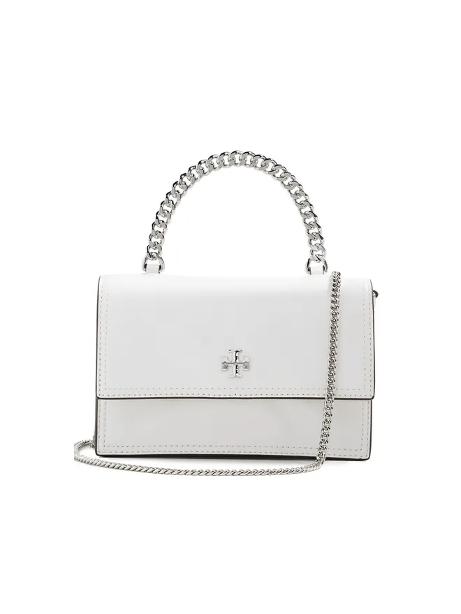 Tory Burch Tory Burch Kira デコンストラクテッド ミニ トップハンドル チェーン ウォレット ホワイトの商品画像