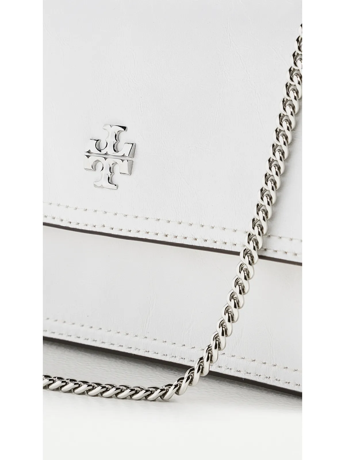 Tory Burch Kira デコンストラクテッド ミニ トップハンドル チェーン ウォレット ホワイト - 画像5