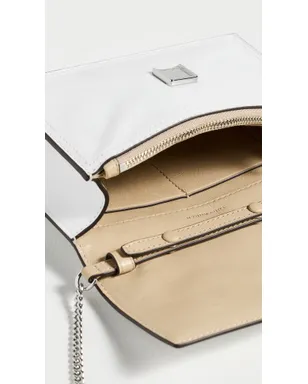 Tory Burch Kira デコンストラクテッド ミニ トップハンドル チェーン ウォレット ホワイト - サムネイル6