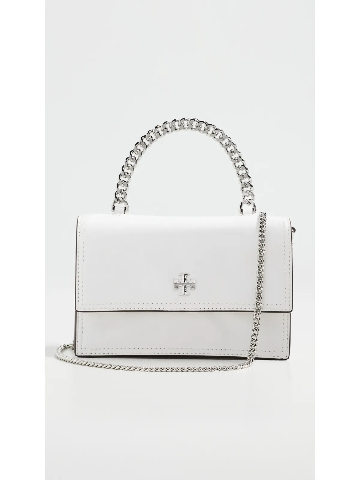 Tory Burch Kira デコンストラクテッド ミニ トップハンドル チェーン ウォレット ホワイト - 画像2
