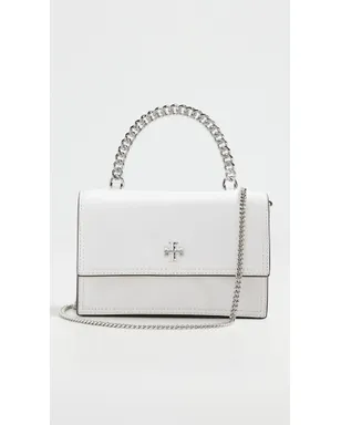 Tory Burch Kira デコンストラクテッド ミニ トップハンドル チェーン ウォレット ホワイト - サムネイル2