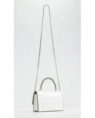 Tory Burch Kira デコンストラクテッド ミニ トップハンドル チェーン ウォレット ホワイト - サムネイル4