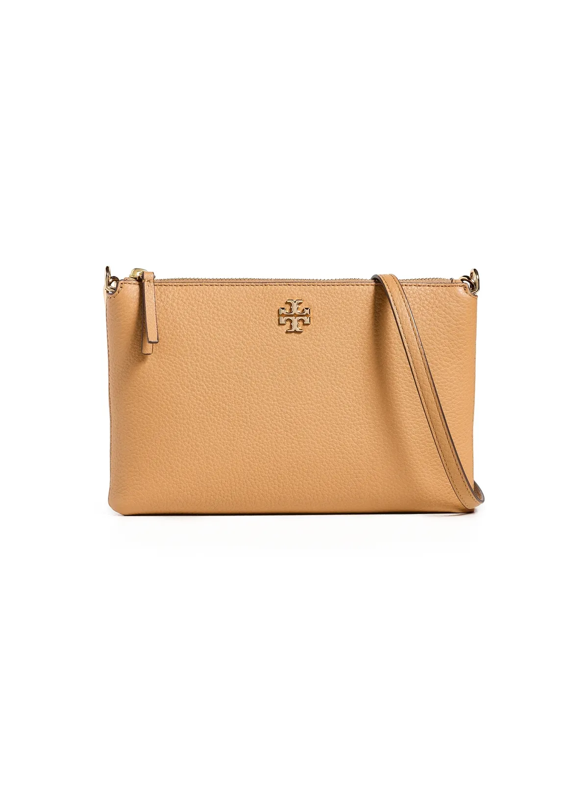 Tory Burch Mercer Pebbled Zip Crossbody Bag ティラミス色 クロスボディバッグ - 画像1