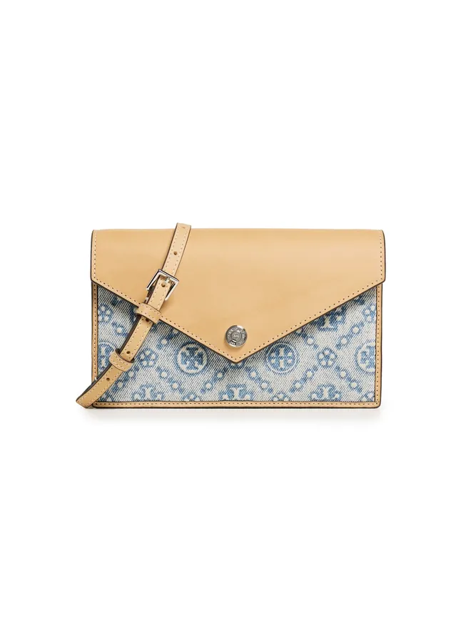 Tory Burch ビンテージ Tory Burch Tモノグラム デニム エンベロープ チェーン ウォレット パウダーブルー ワンサイズの商品画像