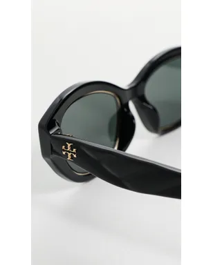 Tory Burch Kira イレギュラー サングラス ブラック ワンサイズ - サムネイル5