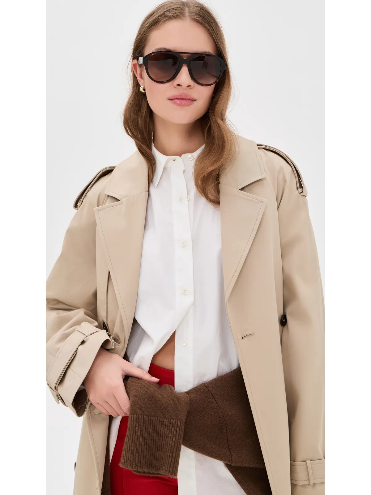 Tory Burch ミラー パイロット サングラス ダークトータス - 画像3