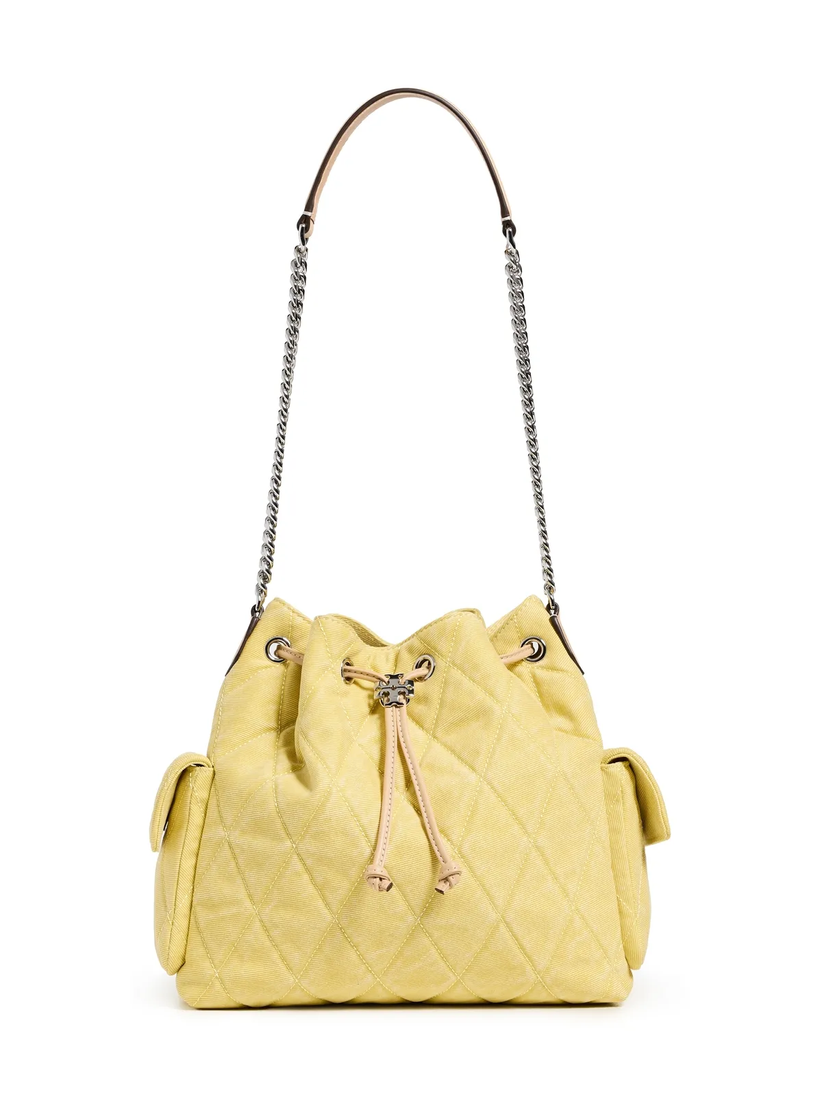 Tory Burch チャーリー キルテッド デニム ドローストリング ショルダーバッグ - イエロー - 画像1