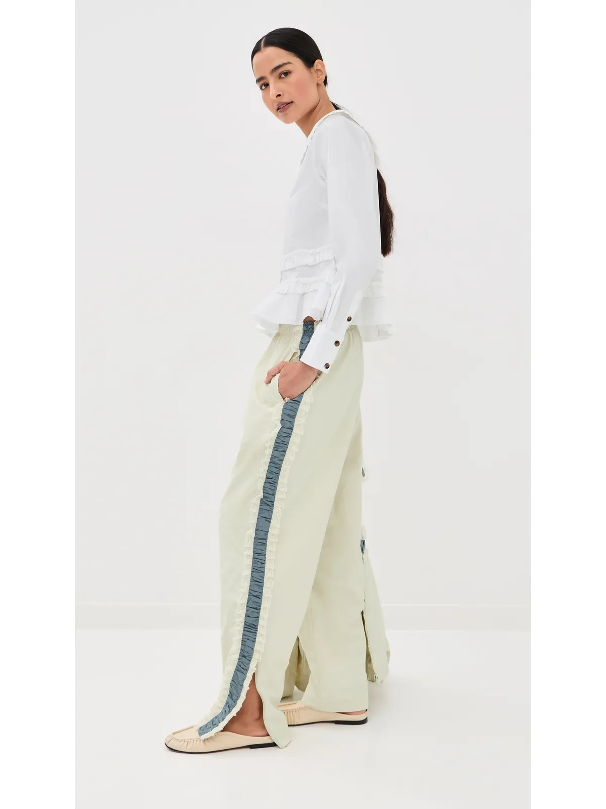 Tanner Fletcher Wilbur Ruched Stripe Pants - 画像5