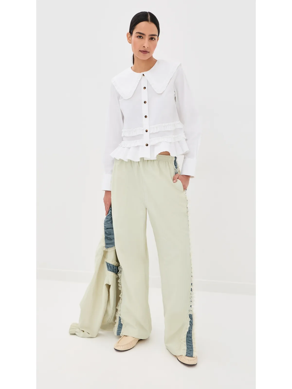 Tanner Fletcher Wilbur Ruched Stripe Pants - 画像6