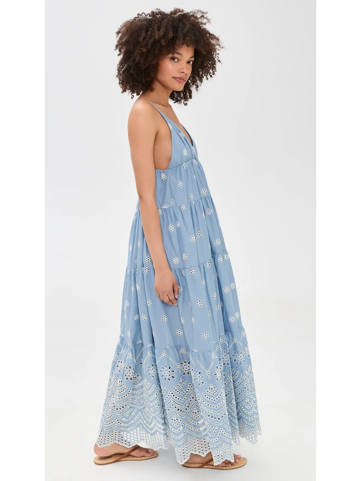 MISA Louka Dress Periwinkle Scallop M - 画像4