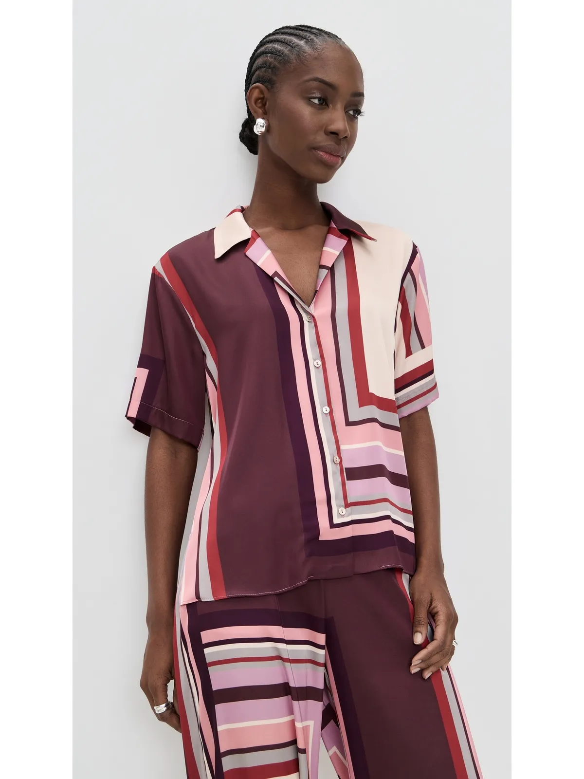 MISA Solangeトップ チョコレートGeoストライプ - 画像2