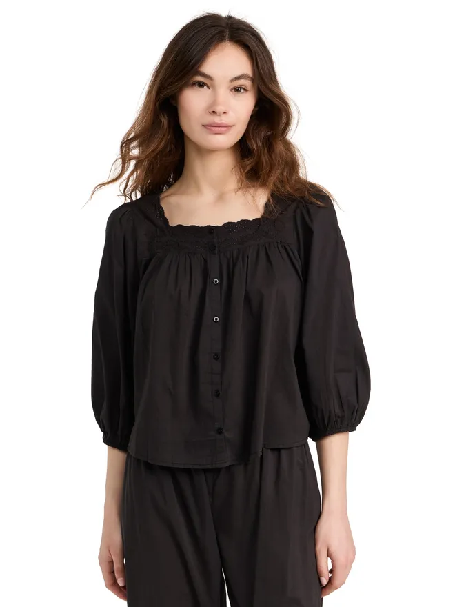 The Great THE GREAT. アイレットボタン付きスリープトップ ブラックの商品画像