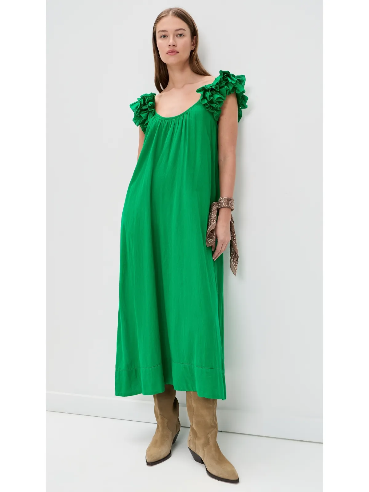 THE GREAT. The Ruffle Coverup Bright Sprig 1 - 画像5