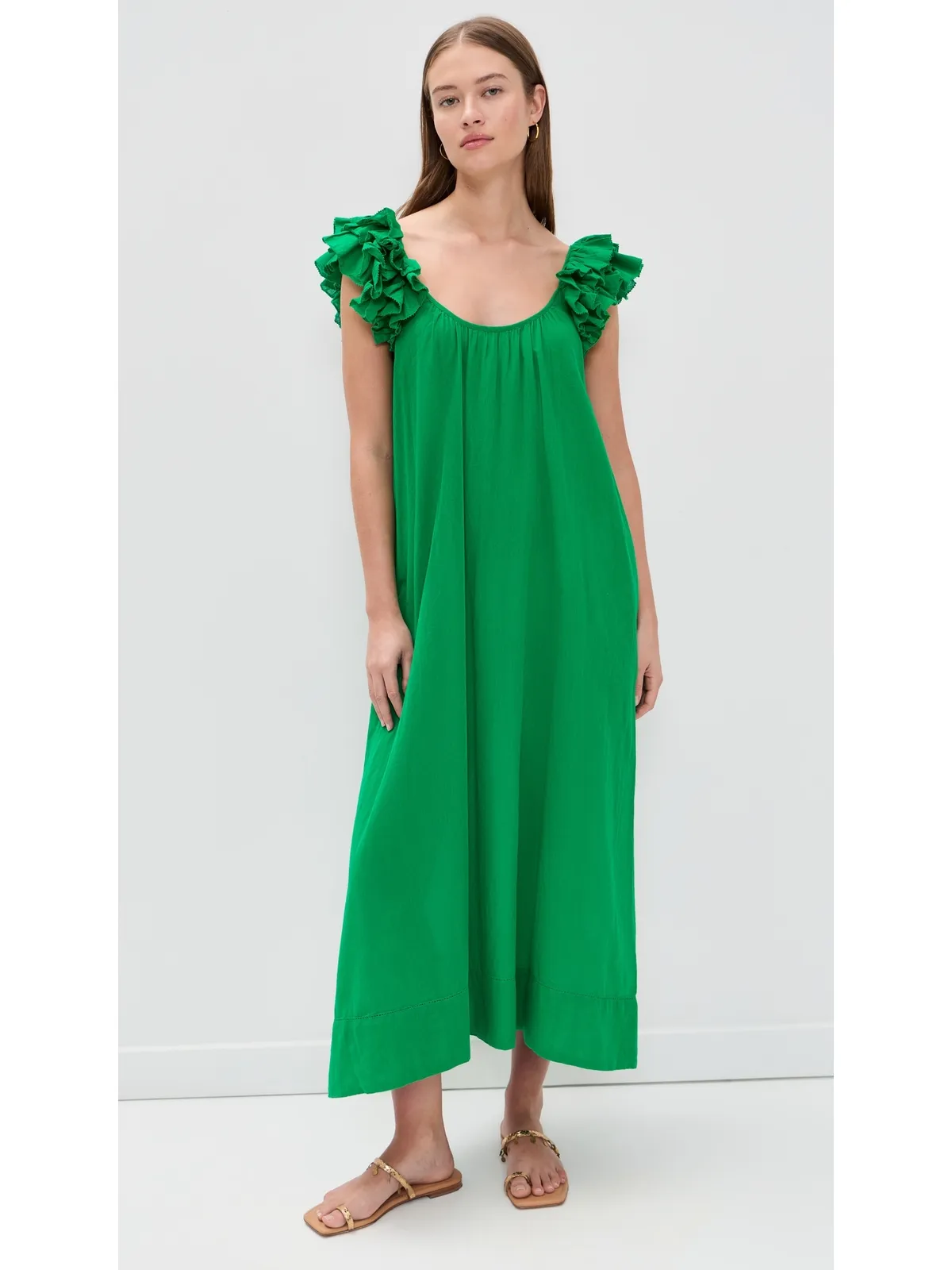 THE GREAT. The Ruffle Coverup Bright Sprig 1 - 画像2