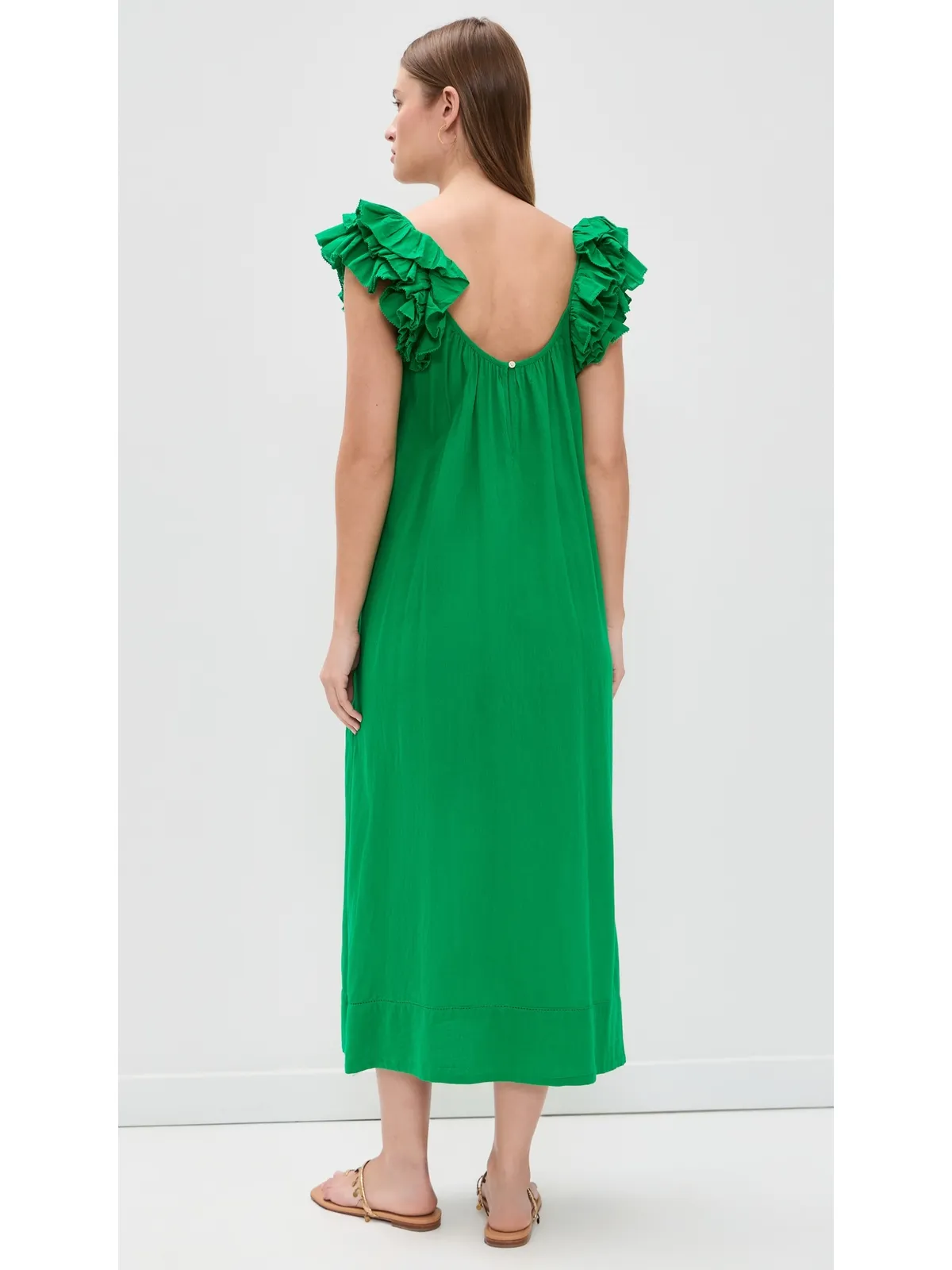 THE GREAT. The Ruffle Coverup Bright Sprig 1 - 画像3