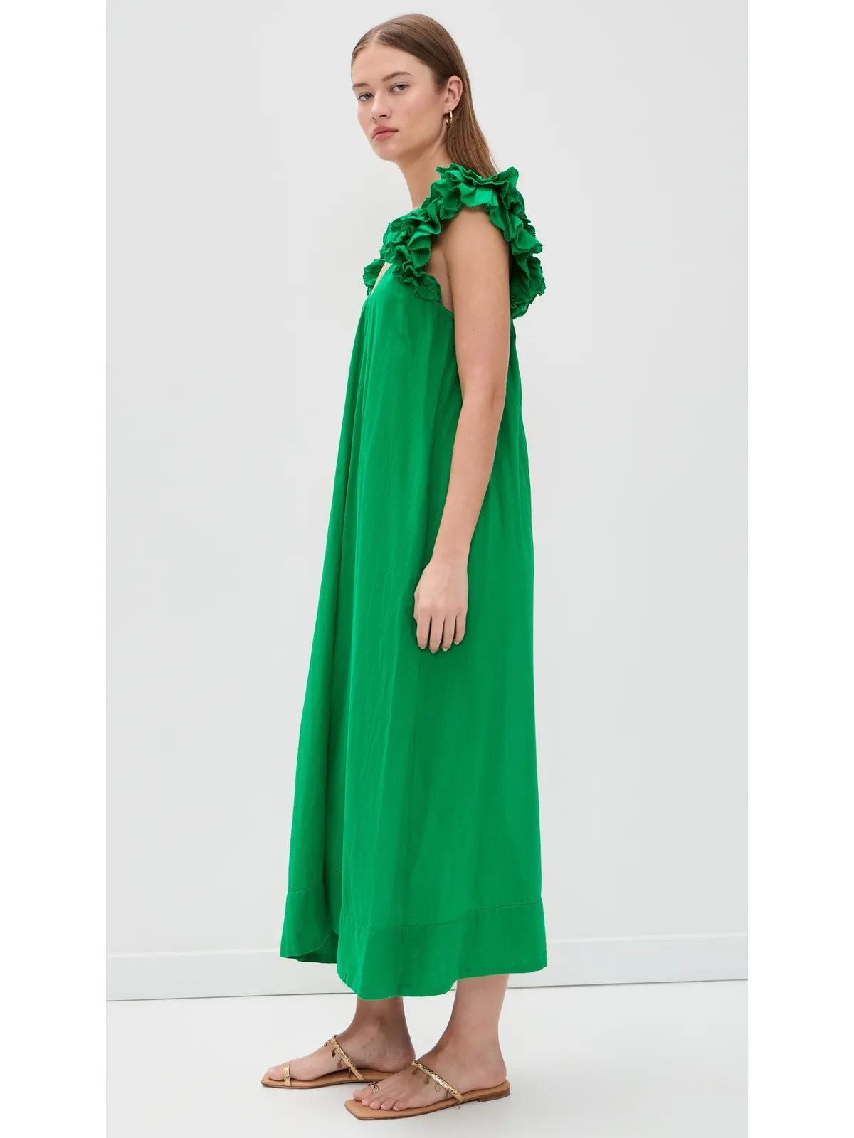 THE GREAT. The Ruffle Coverup Bright Sprig 1 - 画像4