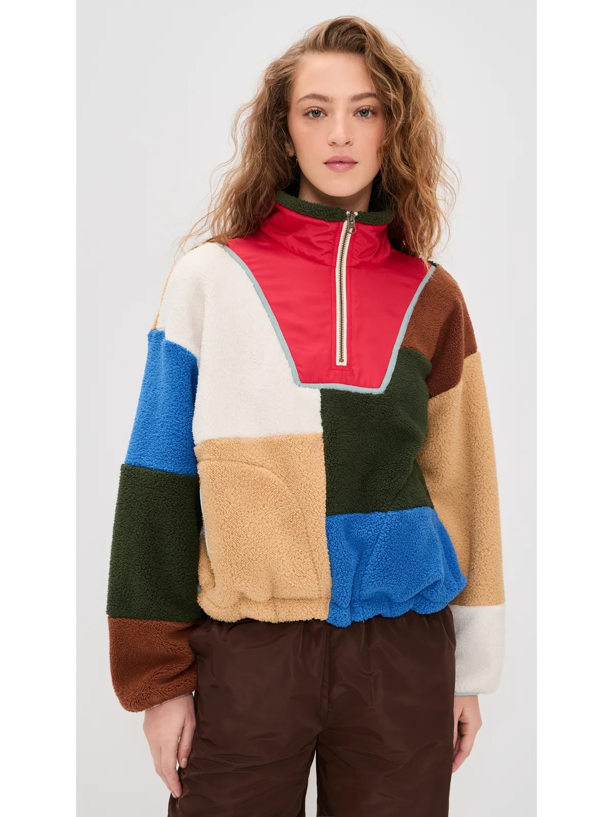 THE GREAT. Outdoors Plush カラーブロック シエラ プルオーバー Canyon Multi - 画像2