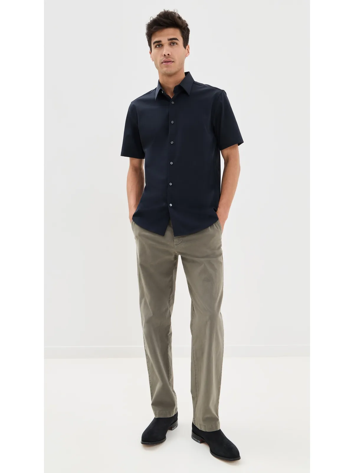 Theory Structure Knit アービング ショートスリーブ シャツ - 画像5