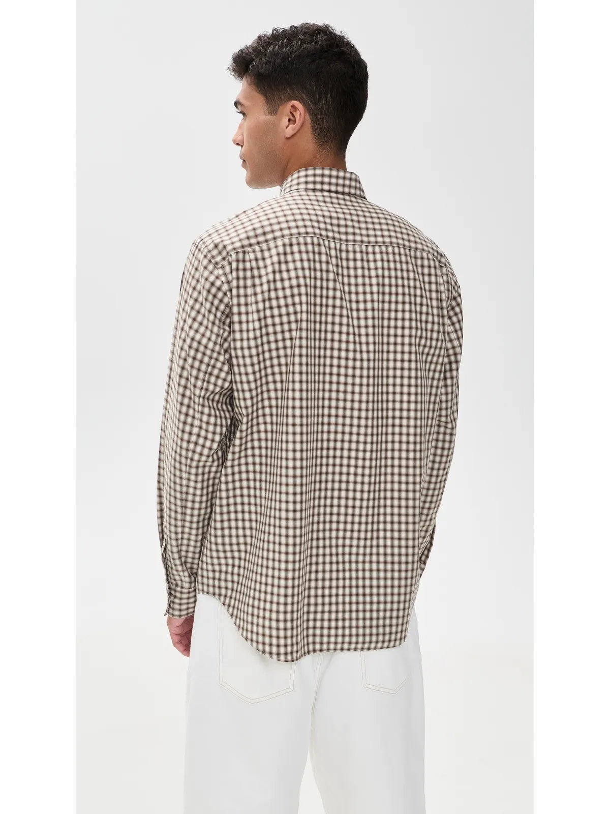 Theory パークチェック柄ウィークエンドフランネルシャツ Morel Multi - 画像3