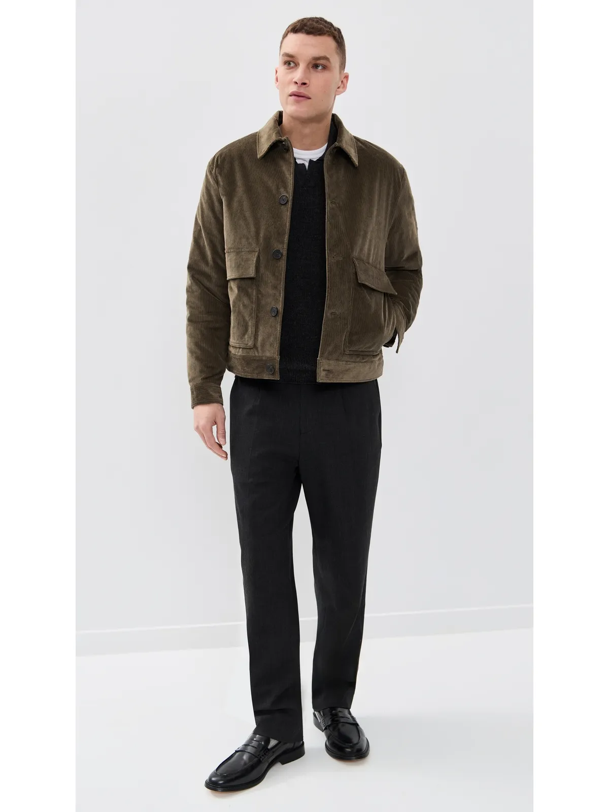 Theory パッチポケットジャケット コーデュロイ Crosby Tarmac - 画像5