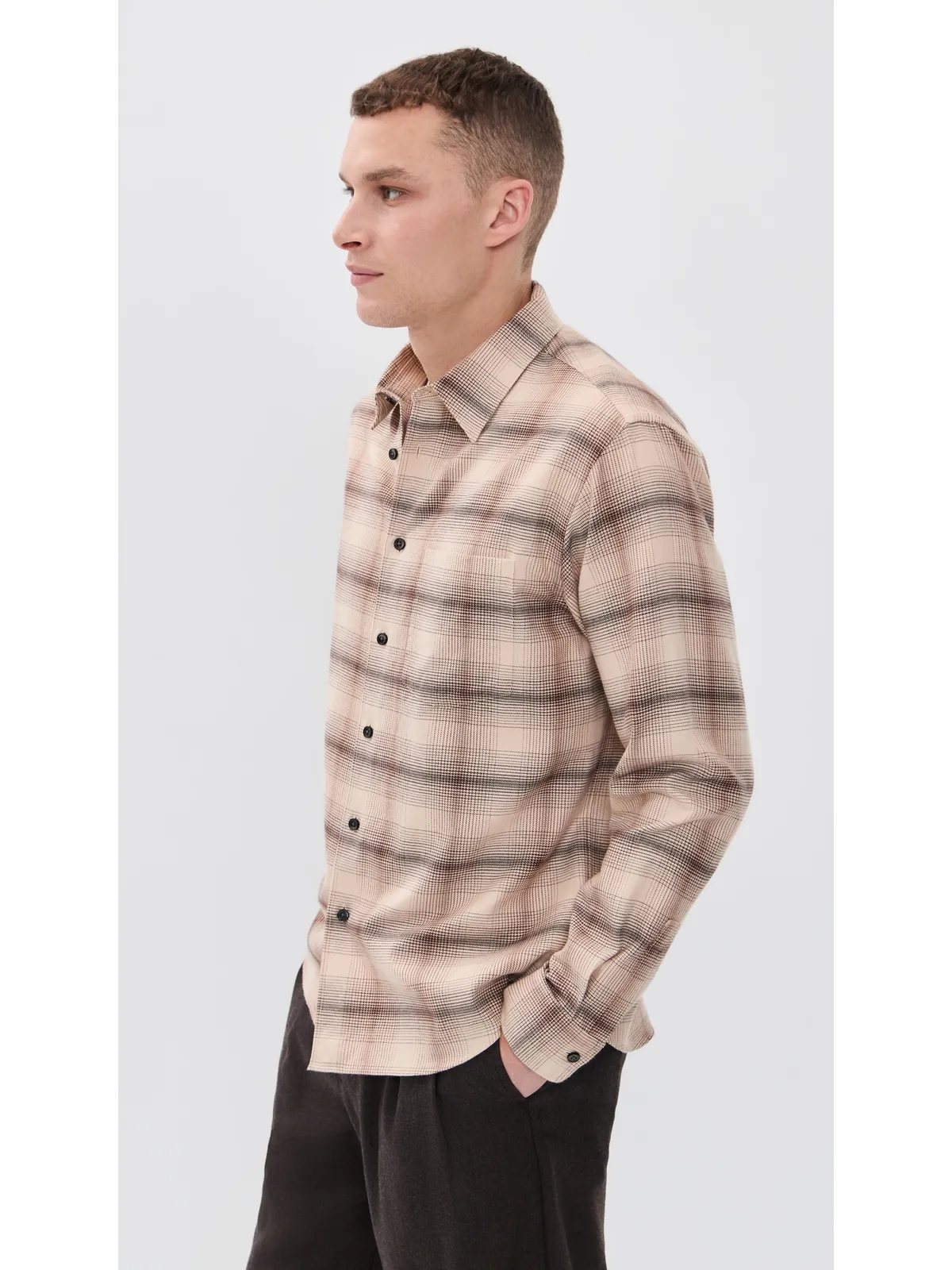 Theory フェードド チェック Weekend Shirt アラベスター・マルチ - 画像4