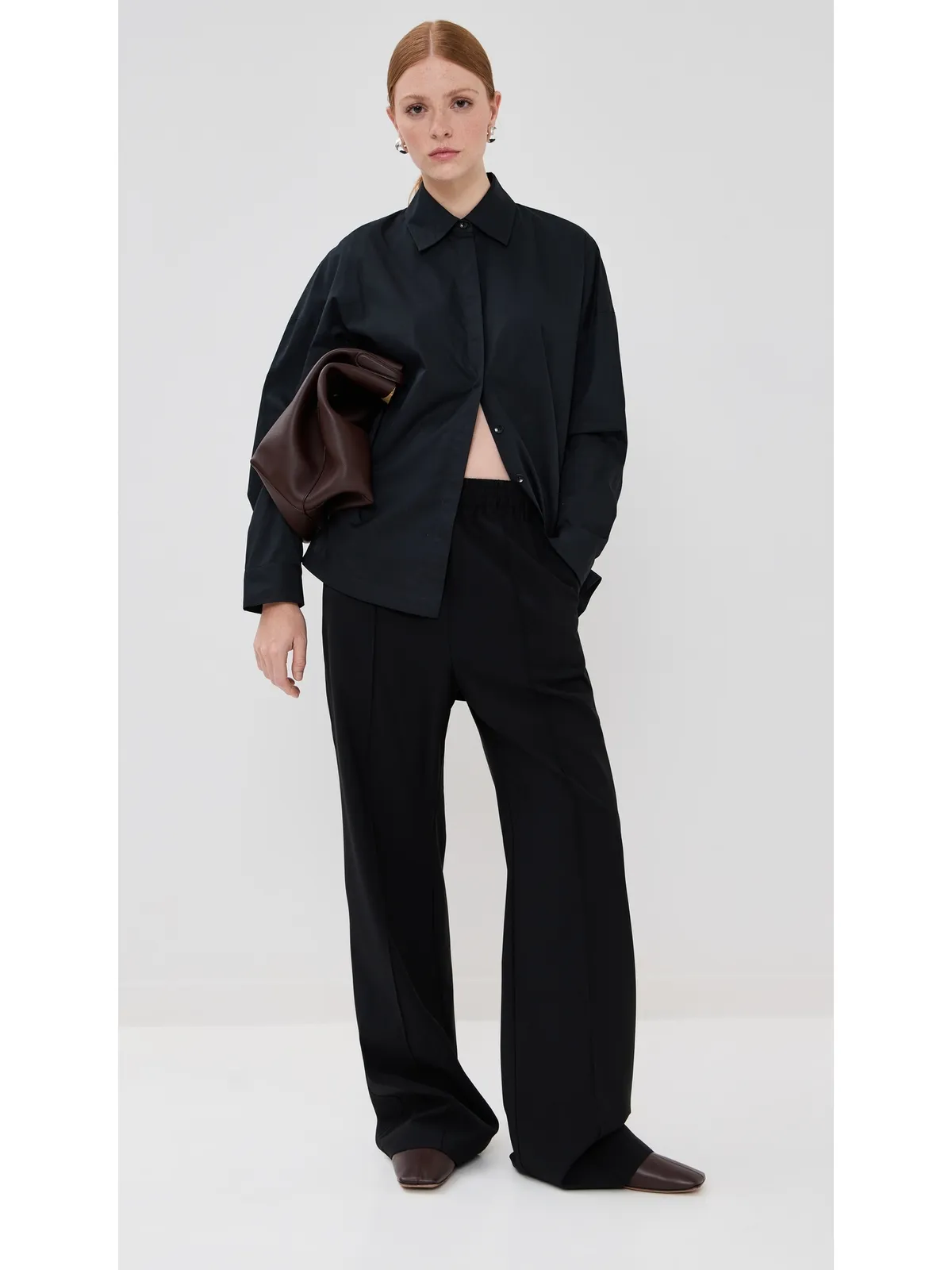 Tibi Gabe オーバーサイズ シャツ ブラック - 画像5
