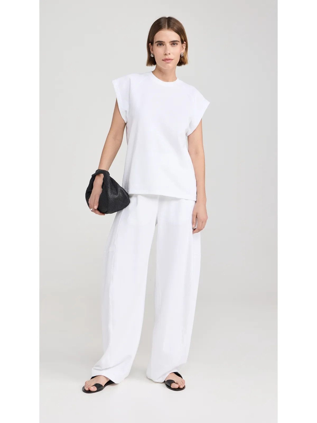 Tibi 夏用スウェット生地 ノースリーブ イージー トップ - 画像5