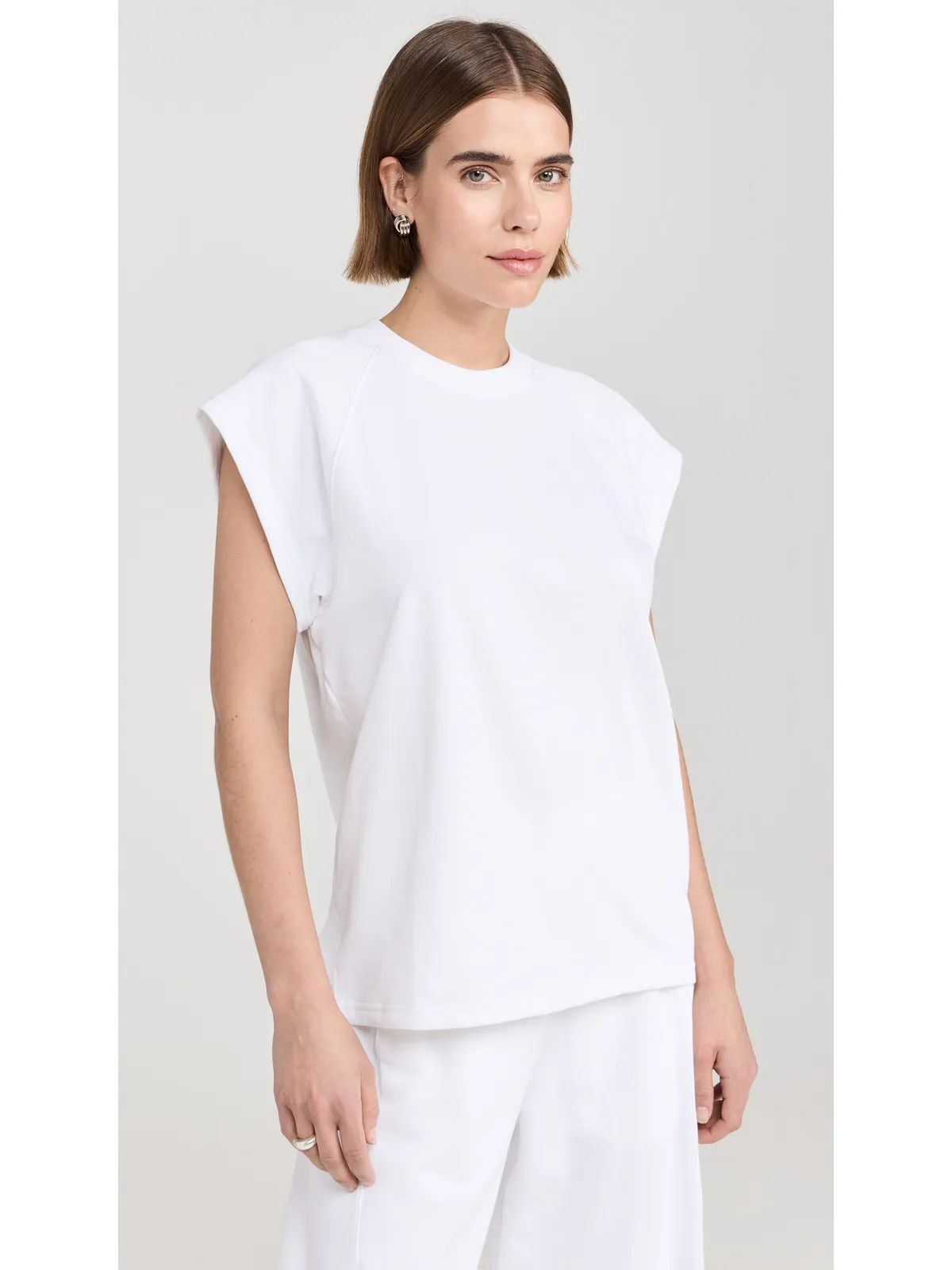 Tibi 夏用スウェット生地 ノースリーブ イージー トップ - 画像2