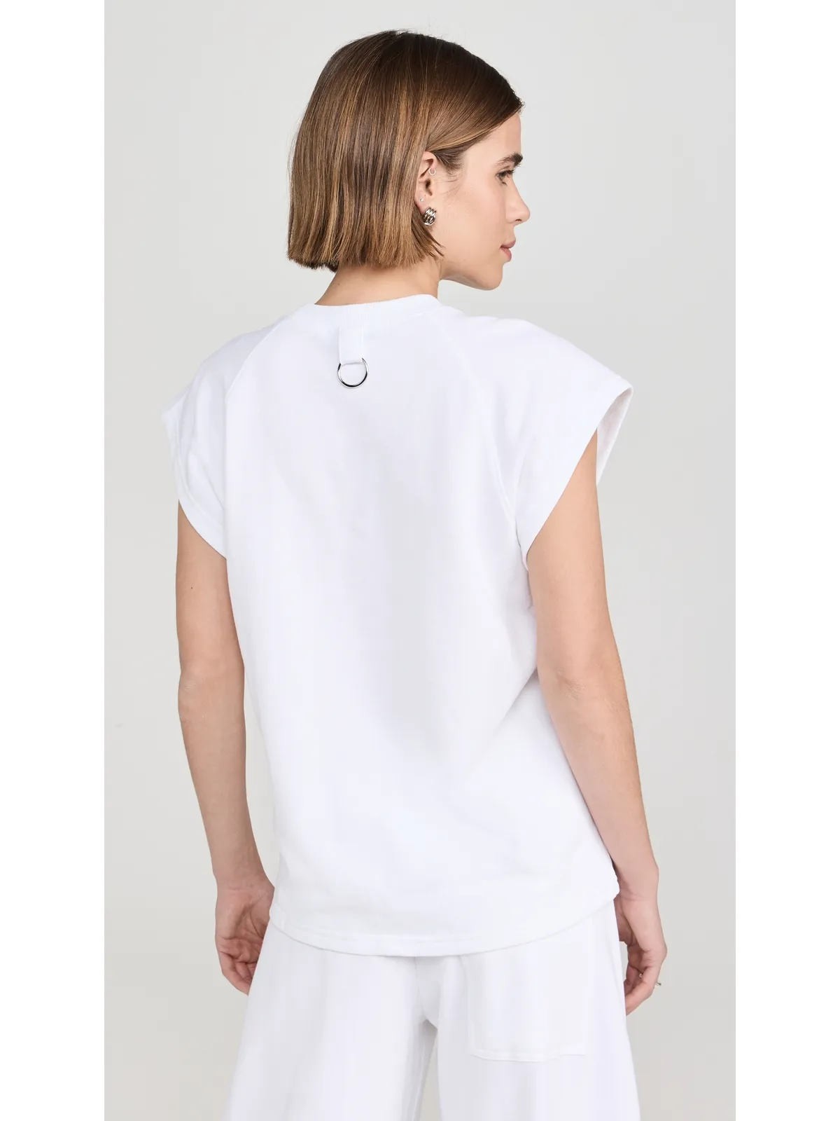 Tibi 夏用スウェット生地 ノースリーブ イージー トップ - 画像3