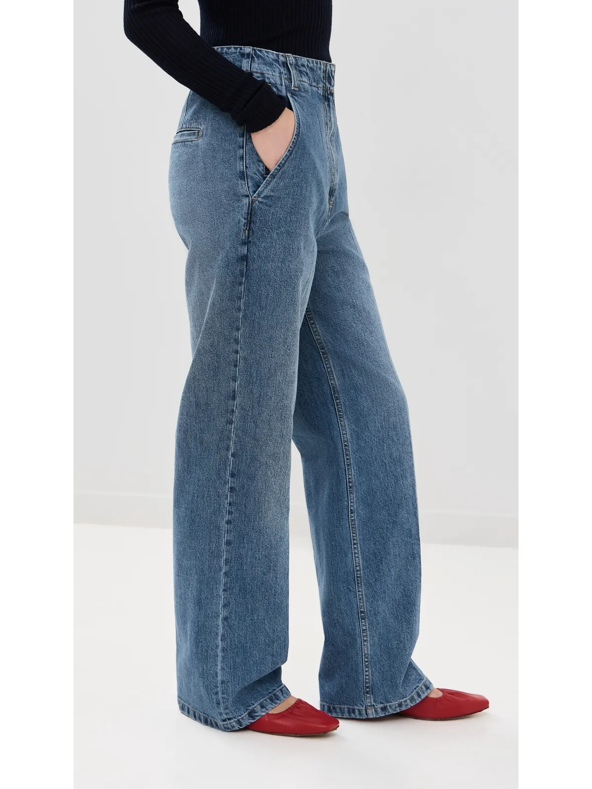 Tibi 春デニム バリー ジーンズ クラシックブルー - 画像4