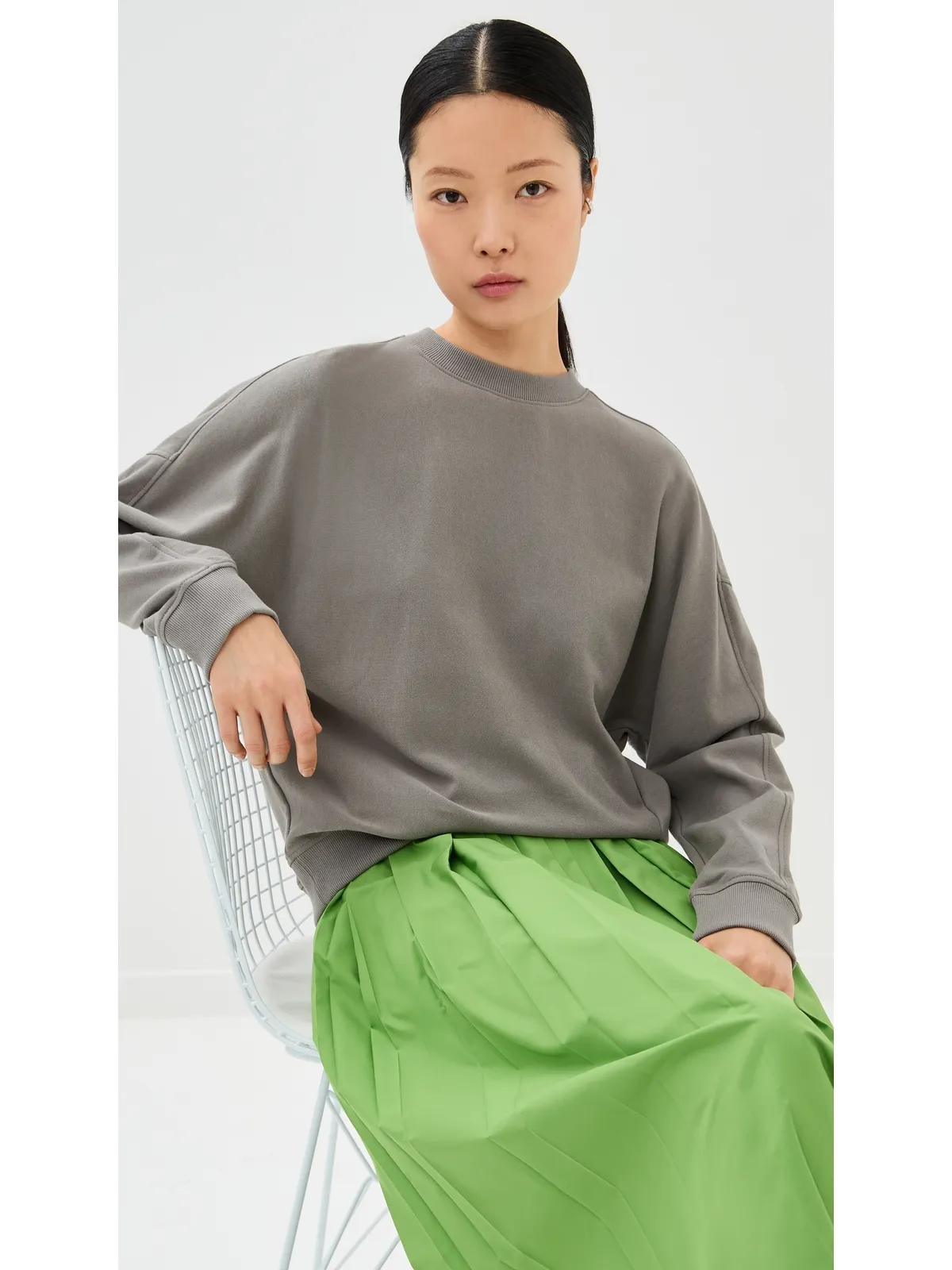 Tibi ライトウェイト クルーネック スウェットシャツ - 画像2