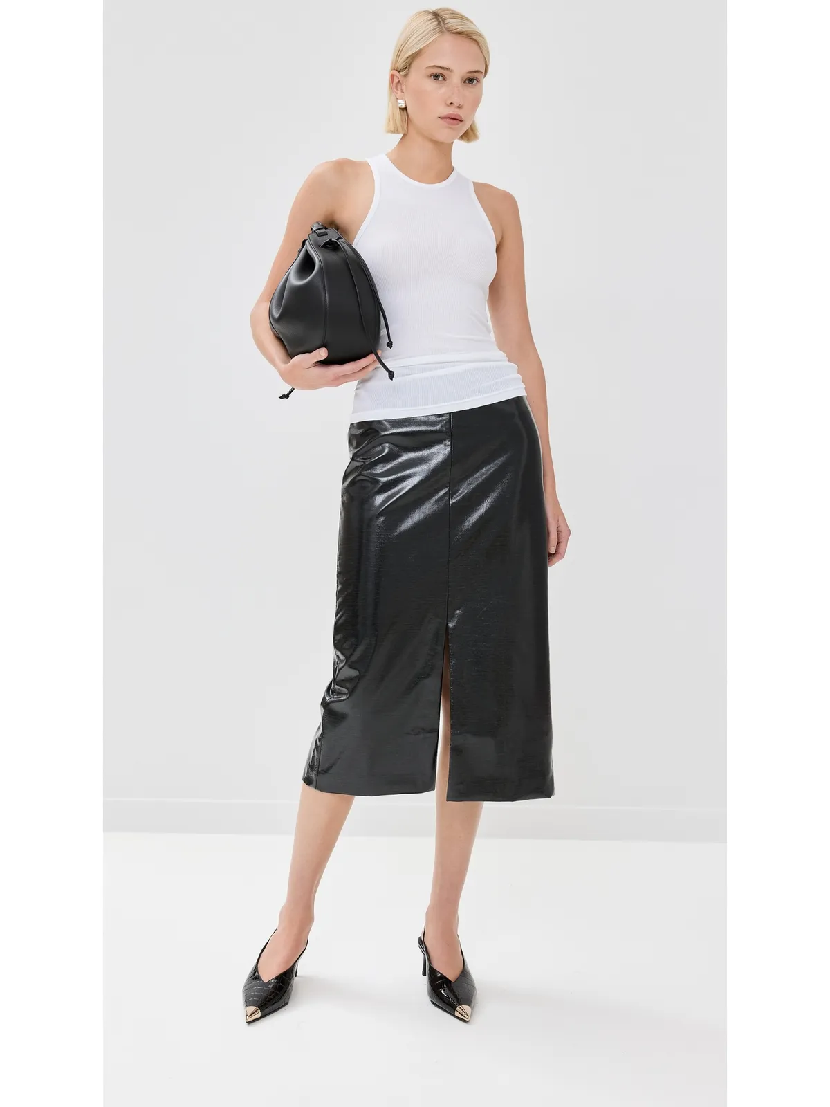Tibi サーキュラーファインリブTタンクトップ - 画像5