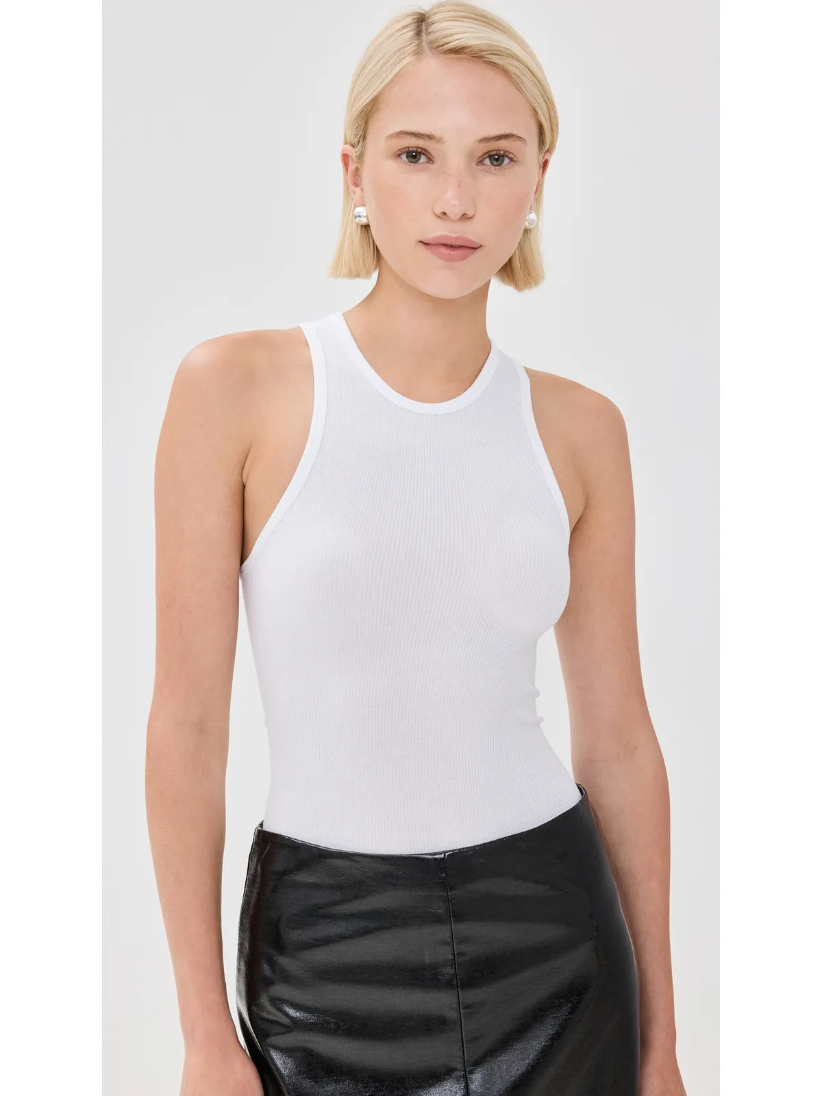 Tibi サーキュラーファインリブTタンクトップ - 画像2