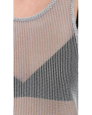 Tibi ビスコース メタリック リブ編み タンクトップ - サムネイル6