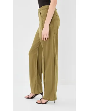 Tibi ダークタンのストレッチツイルタックパンツ - サムネイル4