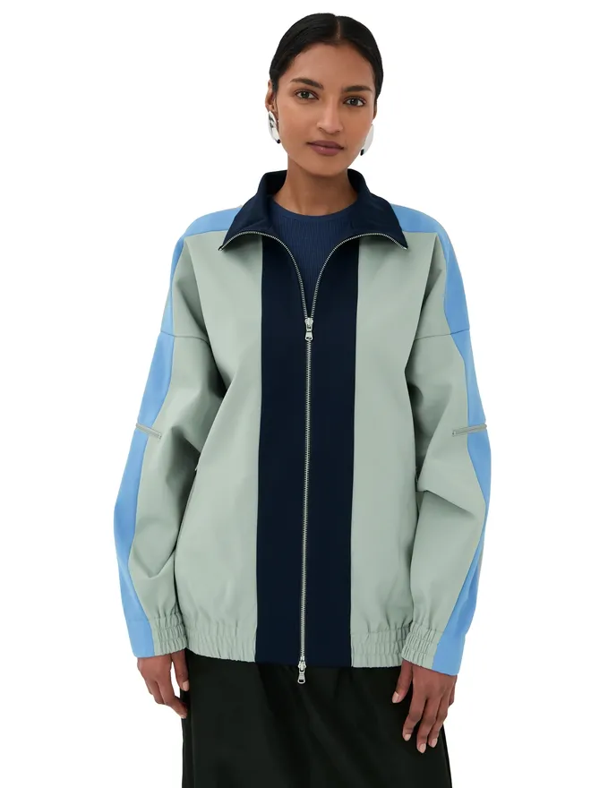 Tibi Tibi コンパクト テックニット ボンバー ジャケット（ライトグレー系マルチ）の商品画像