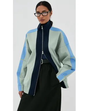 Tibi コンパクト テックニット ボンバー ジャケット（ライトグレー系マルチ） - サムネイル2