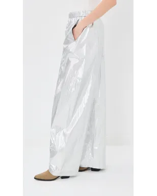 Tibi シルバーメタリック ナイロン ウィンスロー パンツ - サムネイル4