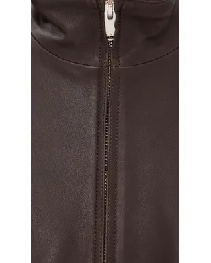 Tibi レザー モトボンバー ジャケット ブラウン - サムネイル6