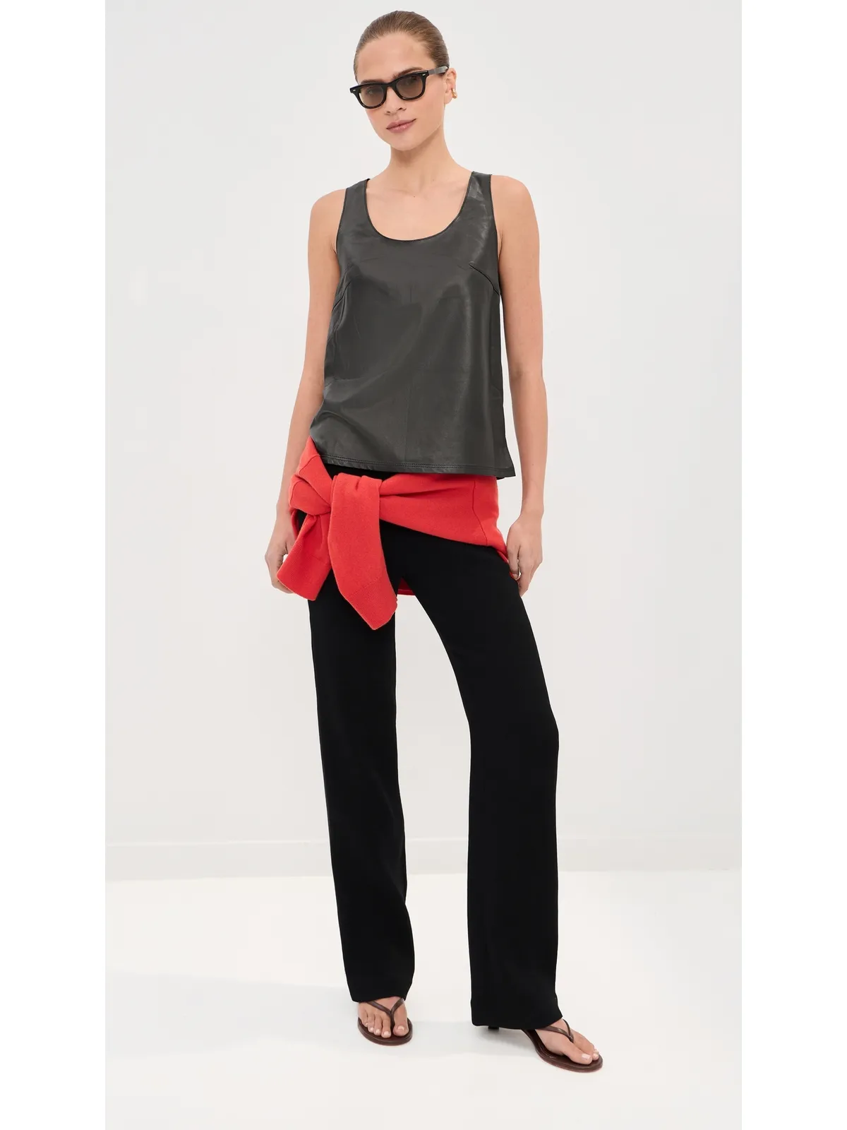 Tibi 軽量レザー タンクトップ - 画像5