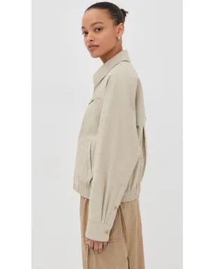 Tibi トープ色 春ツイル ボンバージャケット - サムネイル4