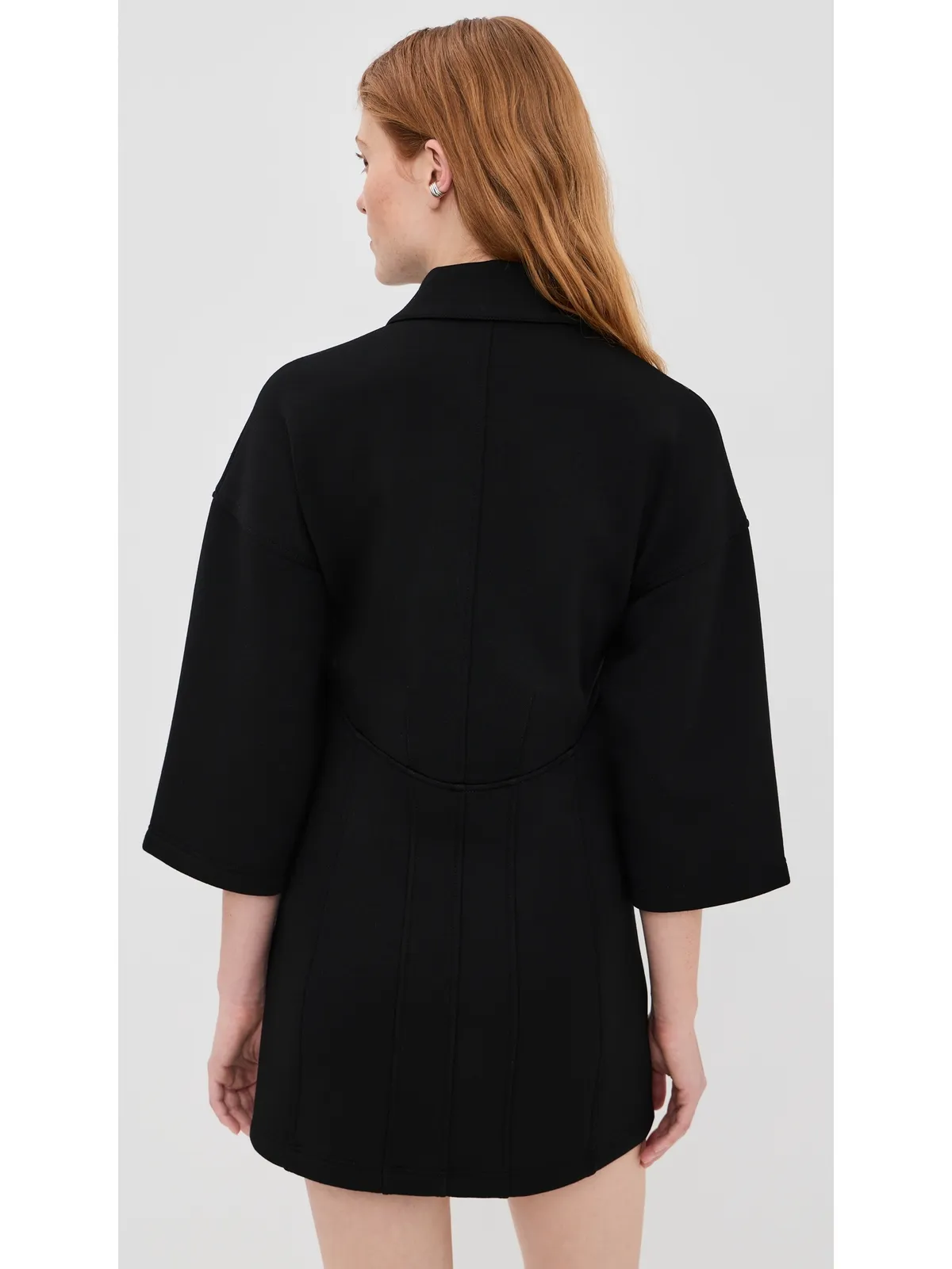 Tibi ボンデッドビスコース ジップフロント半袖スリムチュニック - 画像3