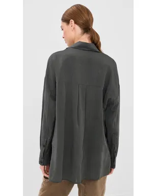 Tibi 超軽量オーバーサイズシャツ ブラック - サムネイル3