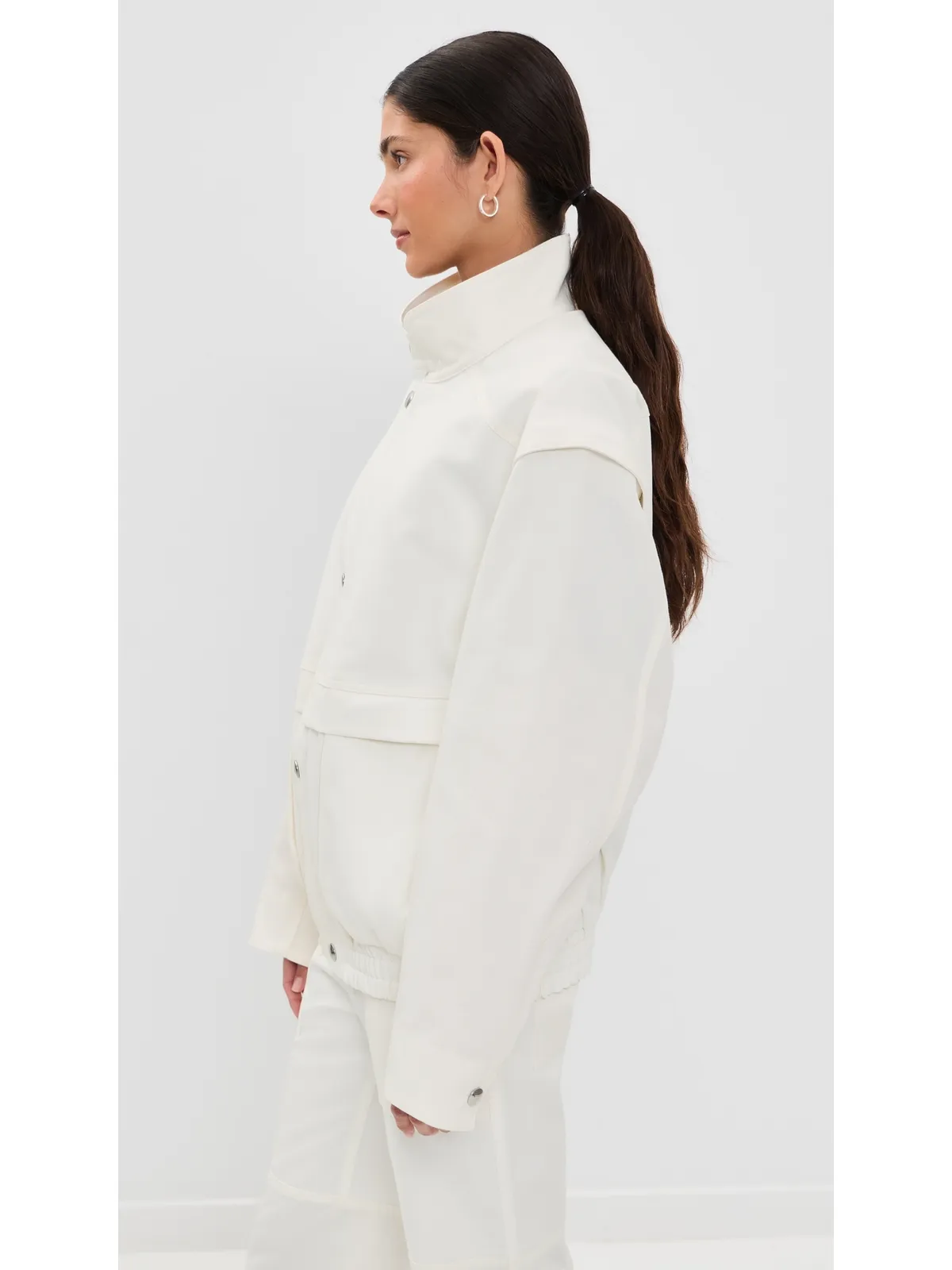 Tibi パッチワークツイル スリッカー ジャケット ホワイト - 画像4