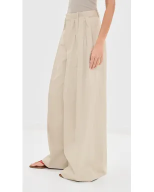 Tibi ツイル素材のタック入りプリーツパンツ（トープ） - サムネイル5